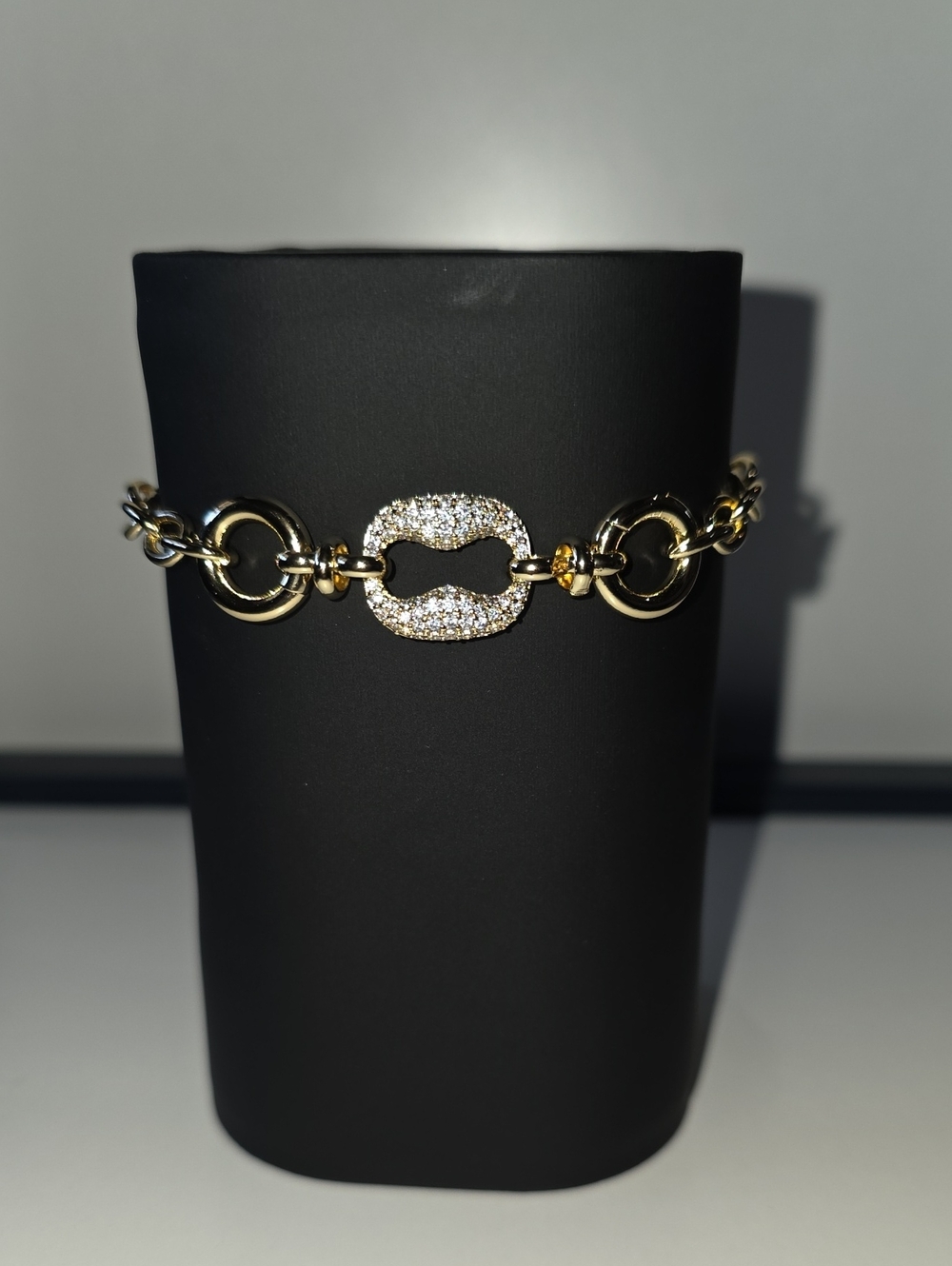 Gold Tone Pave Link Bracelet - Women Jewelry